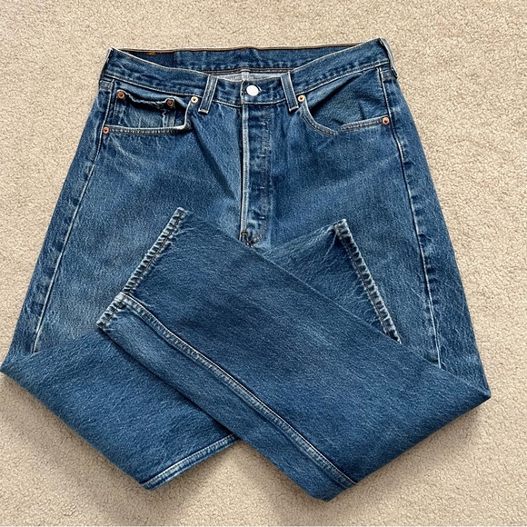 Vintage 1996 Levi’s 501xx Original Fit Jeans Wallet Marking USA / Size 34 - Picture 5 of 10